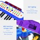 37-key electronic keyboard for kids in blue, featuring soft lighting, MP3 interface, and teaching functions for.