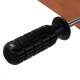 Close-up of the black rubber handle on the 2 in 1 air hockey foosball game table for easy grip and control.
