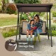 2 Seat Patio Porch Swing with Adjustable Canopy Storage Pockets - Gallery View 11 of 11