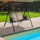 Two-seat patio porch swing with adjustable canopy and storage pockets, designed for comfort and stability by the.