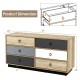 6-drawer double dresser in modern style, featuring ample storage space and anti-slip feet, ideal for bedroom or hallway.