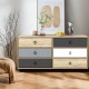 6-drawer double dresser in modern style with wood finish, perfect for bedroom or hallway storage and organization.