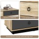 Spacious tabletop and convenient handle of the 6 drawer double dresser, featuring non-slip feet for stability.