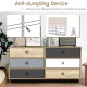 6-drawer double dresser in modern style with anti-dumping device, perfect for bedroom or hallway storage.