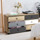 6-drawer double dresser in modern style with wood finish, perfect for bedroom or hallway storage solutions.