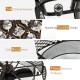 Caged ceiling fan with light, featuring crystal design, six E12 base sockets, and safe metal mesh for versatile use.