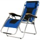 Oversize blue zero gravity lounge chair with padded seat, adjustable reclining angle, and curved armrests for comfort.