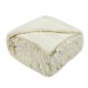 Double-sided throw blanket in beige, featuring shaggy fur and smooth velvet, perfect for cozying up on chilly nights.