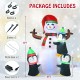 6ft inflatable snowman with 3 penguins, bright LED lights, perfect for Christmas yard decoration and festive cheer.