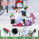 6ft inflatable Christmas snowman with 3 penguins, bright LED lights, waterproof fabric, perfect for yard decoration.