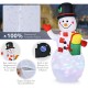 5-foot tall inflatable snowman with colorful LED lights, made of waterproof polyester, perfect for lawn decoration.