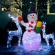 5 feet tall inflatable snowman with colorful LED lights, perfect for garden or lawn decoration during the holidays.