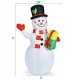 5-foot tall inflatable snowman with colorful LED lights, perfect for courtyard or garden decoration during the holidays.