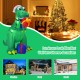 6 feet Christmas inflatable dinosaur with LED lights, perfect for indoor and outdoor holiday decorations.