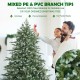 Detailed view of the 6 feet artificial Christmas spruce tree showcasing the premium mixed PE and PVC branch tips for a.