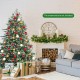 Cozy living room scene featuring a 6 feet artificial Christmas spruce tree with presents, creating a festive holiday.