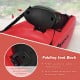 Folding backrest of the 6-foot youth kayak in red, designed for comfort and support during long exercises for kids.