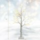 Pre-lit 24" white twig birch tree with bendable branches, ideal for indoor Christmas decoration, battery powered.