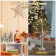 2ft pre-lit white twig birch tree with 24 LED lights, showcasing bendable branches for customizable holiday decor.
