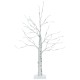 Pre-lit 2 feet white twig birch tree with bendable branches, ideal for indoor Christmas holiday decoration.
