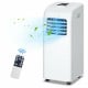 Portable 8000 BTU air conditioner with remote control, offering cooling and dehumidifying for spaces up to 230 sq. ft.