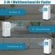 Portable air conditioner in cooling mode, featuring 8000 BTU, remote control, and dehumidifier function for effective.