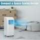 Portable 8000 BTU air conditioner with dehumidifier function, compact design, ideal for spaces up to 230 sq. ft.