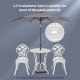 Outdoor cast aluminum patio furniture set with rose design, featuring a 1.9" umbrella hole, ideal for garden or balcony.