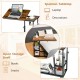 C-shaped adjustable bedside table with a spacious tabletop and open storage shelf for books and snacks. Ideal for small.