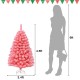 Pink Christmas tree with snow flocked PVC tips, 4.5 ft tall, ideal for festive decor in living rooms or commercial.