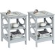 Gray 3-tier nightstand set with ample storage, featuring a durable MDF build, ideal for living room or bedroom use.
