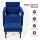 Modern blue single sofa chair with ottoman, featuring soft berber fleece, ergonomic design, and sturdy larch wood frame.
