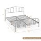 Queen size metal bed frame with headboard and footboard, silver finish, 9" legs for under-bed storage, stable and.