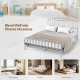 Queen size metal bed frame in silver with headboard and footboard, featuring 9" legs for under-bed storage. Ideal for.