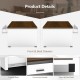 Modern coffee table with front and back drawers, sturdy construction, and non-slip foot pads for living room storage.