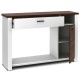 Console table showcasing a side view with a sleek drawer and cabinet, perfect for stylish storage in any room.