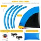 40-inch multicolor saucer swing with detachable pillow and safety handles, perfect for outdoor fun in the backyard.