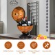 19-inch tabletop globe wine cabinet in brown, featuring ample storage for 3 bottles and elegant vintage design for home.
