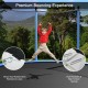 Outdoor trampoline with safety net, 15 ft, featuring rust-resistant springs and heavy-duty steel for stable jumping fun.