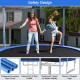 Outdoor trampoline with safety net, 15 ft, featuring protective foam, sturdy U-shaped legs, and a heavy-duty ladder for.