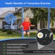 15 ft outdoor trampoline with safety net, rust-resistant steel, high-resilient mat, perfect for family fun and exercise.