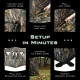 3-person portable pop-up ground tent with gun ports, made of durable polyester, ideal for outdoor hunting setups.