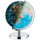 Illuminated world globe showcasing geographical and constellation maps, ideal for learning and exploration with a.