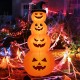 8-foot inflatable Halloween pumpkin stack with LED lights, featuring 4 smiling faces for festive yard decoration.