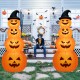 8-foot inflatable pumpkin stack with LED lights, featuring 4 spooky faces, perfect for Halloween yard decoration.
