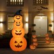8-foot inflatable Halloween pumpkin stack with LED lights, featuring four faces, perfect for yard decoration.