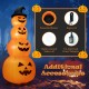 8-foot inflatable Halloween pumpkin stack with LED lights, perfect for yard decoration and creating festive memories.