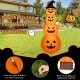 Close-up of the 8ft inflatable Halloween pumpkin stack, showcasing high-quality 190T polyester and bright LED lights.