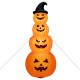 8-foot inflatable Halloween pumpkin stack with LED lights, featuring four smiling faces for festive yard decoration.