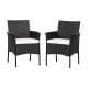 Single black patio wicker chair with a cozy seat cushion, featuring a widened backrest and durable PE rattan for.